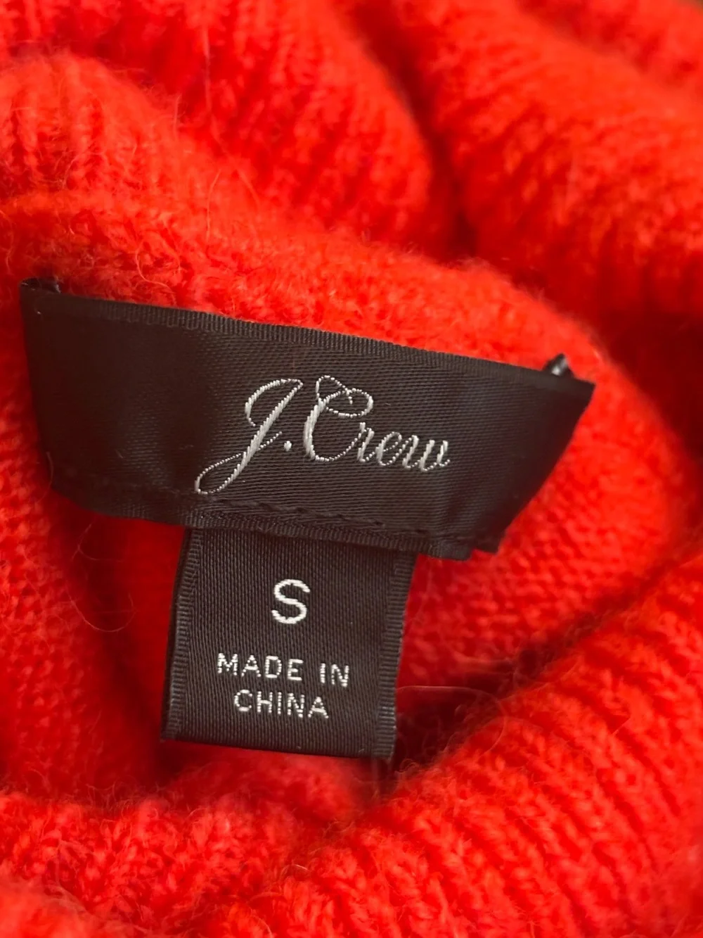 J. Crew Oversized Colorblock Merino Wool and Alpaca Turtleneck Sweater, S